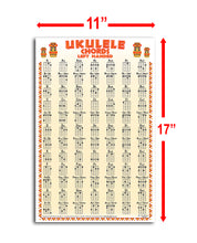 Load image into Gallery viewer, Left Handed Ukulele 84 Chord Tribal Poster