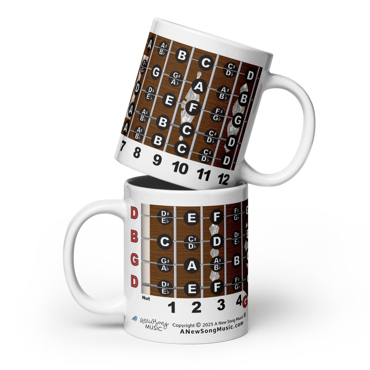 5 String Banjo Fretboard Coffee Mug
