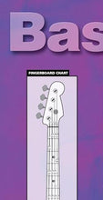 Load image into Gallery viewer, Bass guitar fingerboard chart, practice exercises and Circle of Fifths reference