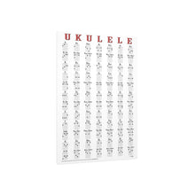 Load image into Gallery viewer, Ukulele Chord Chart Foam Board, Music Decor, Ukulele Art, Gift for Musicians, Home Studio Decor, Musical Learning Aid 18"x24"