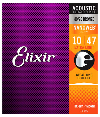 Elixir Acoustic Strings - 80/20 Bronze with NANOWEB® Coating