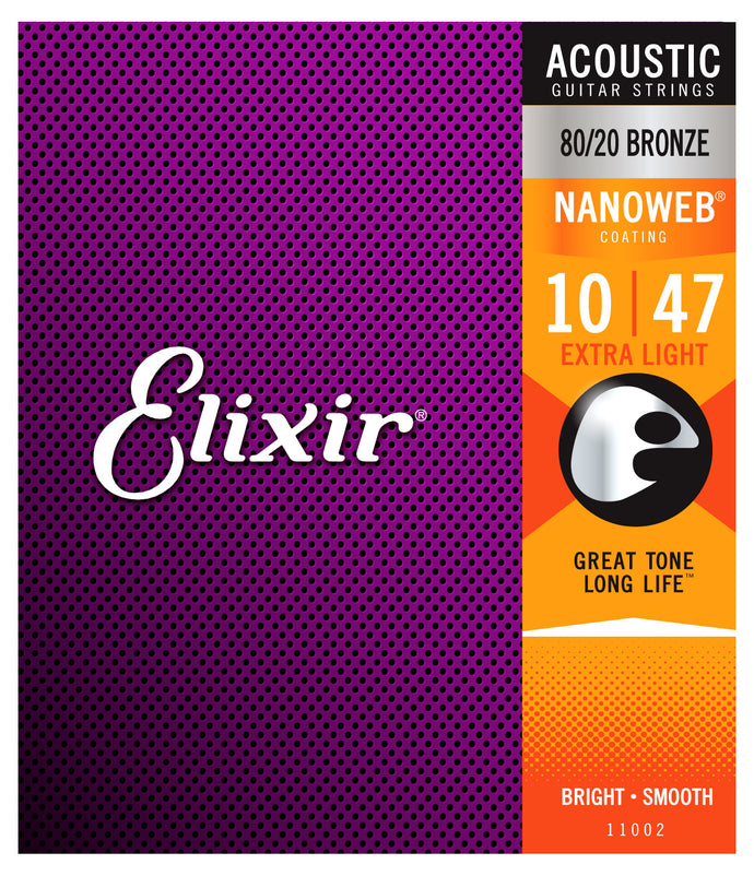 Elixir Acoustic Strings - 80/20 Bronze with NANOWEB® Coating