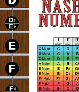 A New Song Music - Bass Fretboard Poster – Nashville Numbers & Circle of 5ths Charts