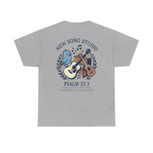 Load image into Gallery viewer, New Song Studio Camp Adult Sizes T-Shirt — Guitar &amp; Bird Camp Tee Shirt ("Music Camp" design)