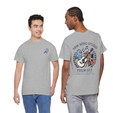 Load image into Gallery viewer, New Song Studio Camp Adult Sizes T-Shirt — Guitar &amp; Bird Camp Tee Shirt ("Music Camp" design)