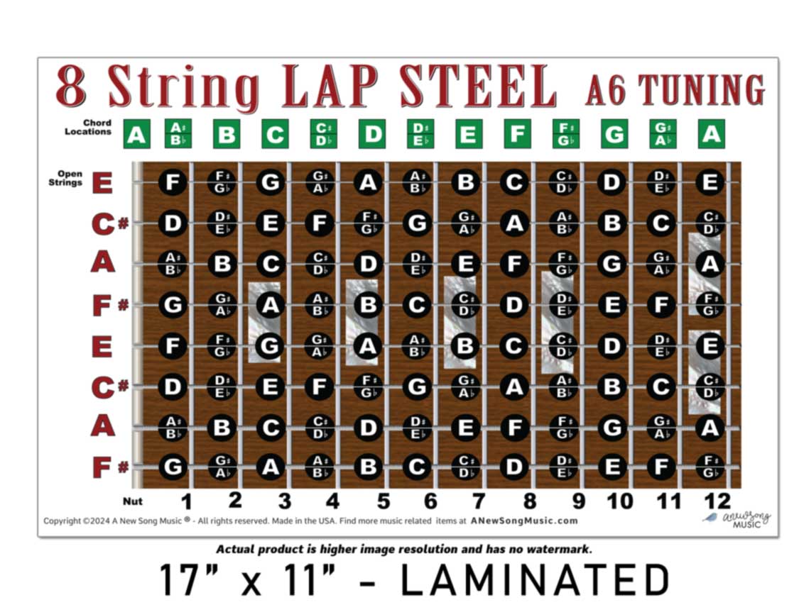lap-steel-8-string-a6-tuning-fretboard-chord-poster-a-new-song-music for Free Printable Lap Steel Fretboard Lap Steel 8 String A6 Tuning Fretboard & Chord Poster – A New Song Music ® for Free Printable Lap Steel Fretboard