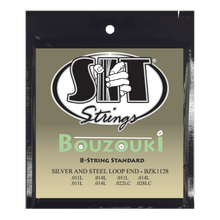 Load image into Gallery viewer, S.I.T. Greek Bouzouki Strings | SIT BZK1128 8 String Loop End Silver and Steel (11-28)