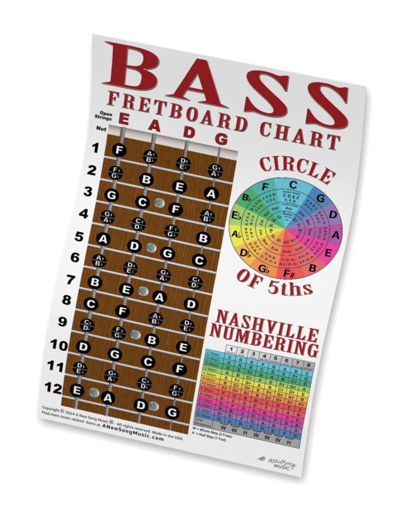 Bass Strings Guitar Chords Chart,Bass Guitar Finger Practice Chart Poster 4- String For Beginner Art Paper Musical Instrument Accessories Performance  Accessory Guitar Chord Chart, image size:797x1000