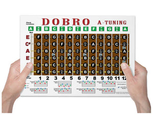 Dobro A Tuning Fretboard, Chord & Rolls Poster