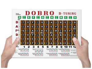Dobro D Tuning Fretboard, Chord & Rolls Poster