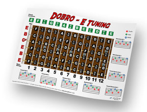 Dobro E Tuning Fretboard, Chord & Rolls Poster