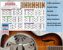 Load image into Gallery viewer, Dobro Open G Scale &amp; Fretboard Chart – 6 Scales, Laminated 11x17