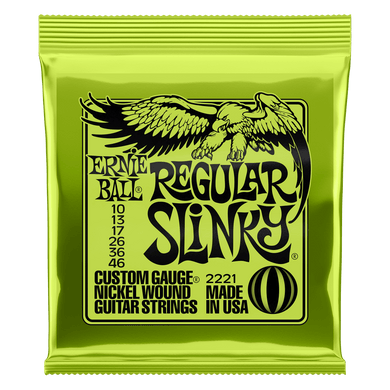 Ernie Ball Regular SLINKY Nickel Wound Electric Guitar Strings 10-46 GAUGE 2221