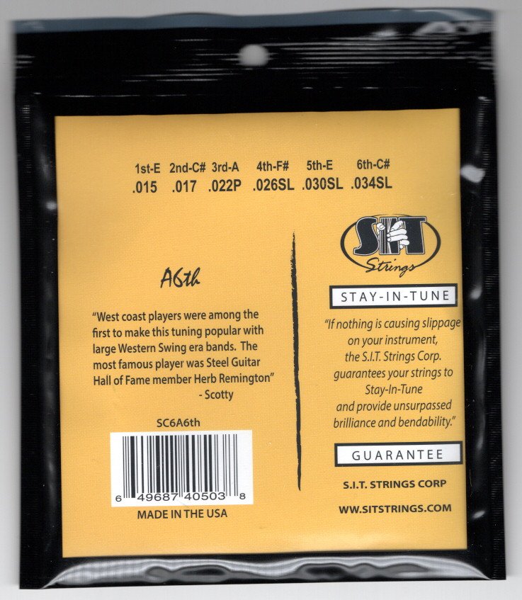 06 String S.I.T. Lap Steel Guitar Strings | Ath 6 String (15-34 ) SC6A6TH | SIT ...
