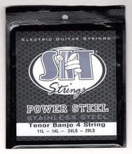 Load image into Gallery viewer, S.I.T. Tenor Banjo Strings | TB1128 4 String Power Steel Stainless Steel Loop End (11-28)