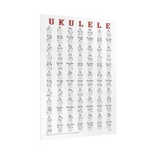 Load image into Gallery viewer, Ukulele 84 Chords Poster for Soprano, Concert and Tenor Sizes Tuned gCEA