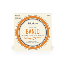 Load image into Gallery viewer, D'Addario Tenor Banjo Strings | EJ63 4 String Medium Loop End Nickel (9-30)