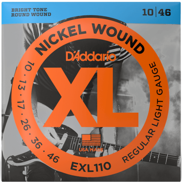 D'Addario EXL110 XL Nickel Wound Electric Guitar Strings - .010-.046 Regular Light