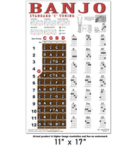 Load image into Gallery viewer, Banjo Standard C-Tuning Fretboard &amp; Chords Poster