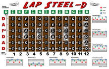 Load image into Gallery viewer, Lap Steel D Tuning Fretboard, Chord &amp; Rolls Poster