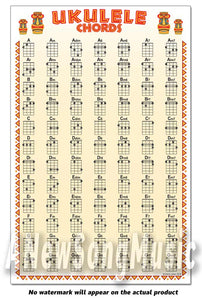 Ukulele 84 Chord Tribal Poster